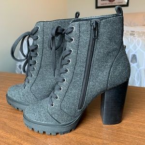 Steve Madden Lace Up Combat Boots Winter High Heel